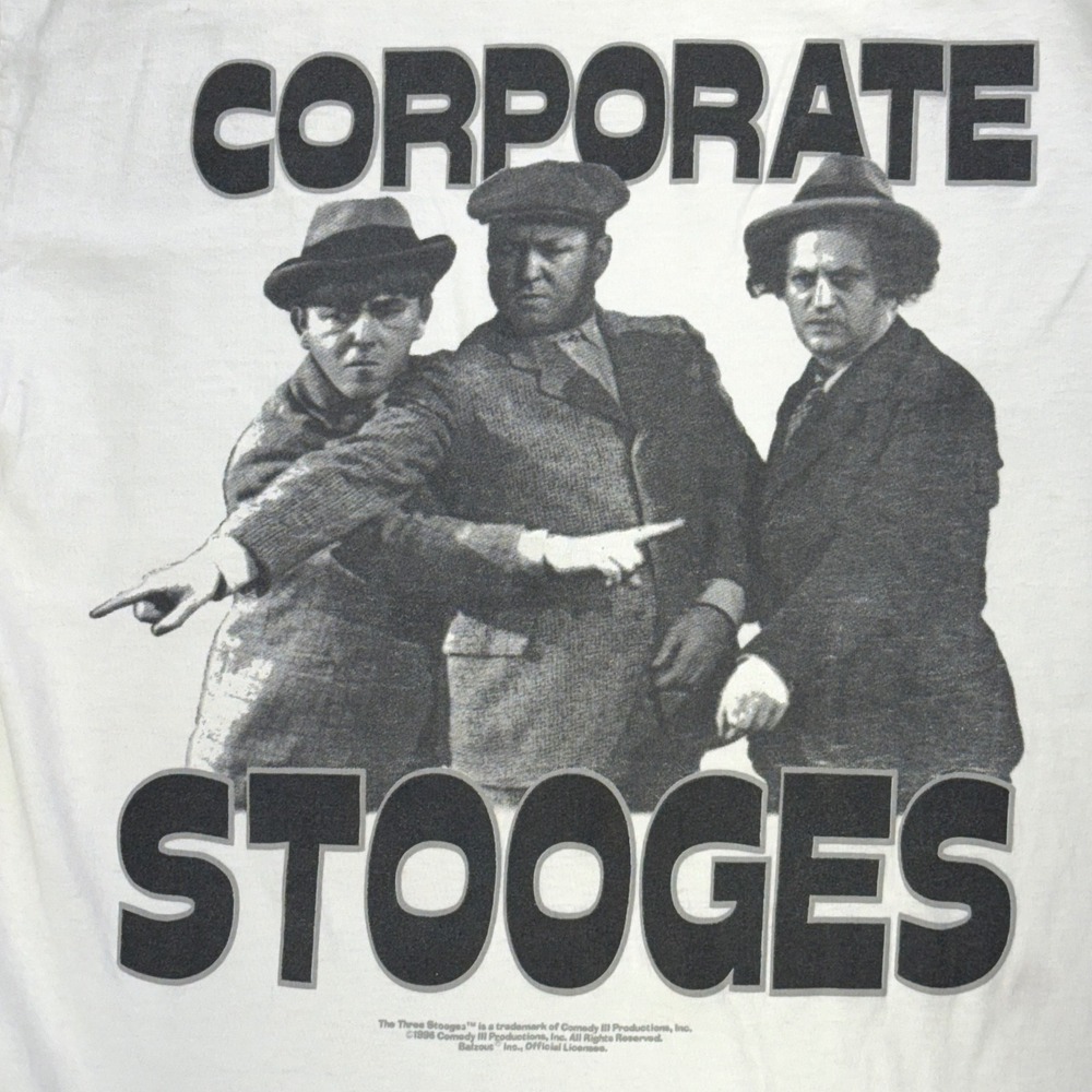Vintage Three Stooges Corporate Stooges 1995 Comedy III T Shirt Made USA - Picture 4 of 9
